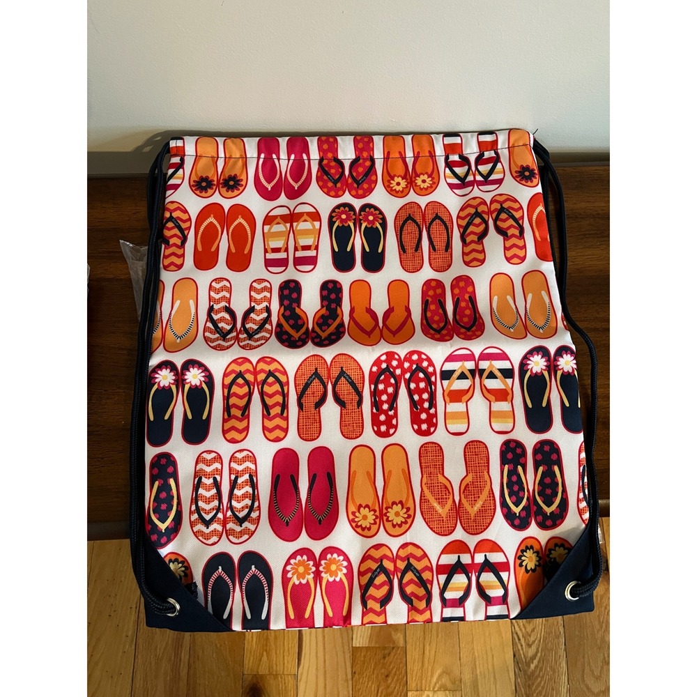 NEW Thirty-One Bag Cool Cinch Thermal Bag/ Backpack  Fun Flops - Picture 3 of 3